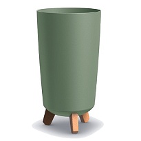 Кашпо Prosperplast Gracia Tubus Slim высокое на ножках d24 h44.5см 18л пластик зеленый