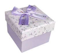 Коробка подарочная Веточка лаванды 11*11 h8.5см сиреневый 