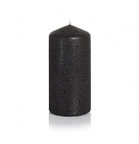 Свеча колонна Bartek, Кристалл, блеск d6*h13см, черный