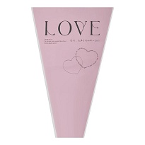 Пакет-конус для цветов Love 45*30*10см светло-розовый