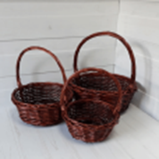 Корзина (ива) d29*h12*hh29см круг коричневый