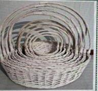 Корзина (ива) d42*h18*hh48см круг белый