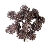 Вставка Шишки 12шт d2*h10см с глиттером розовый