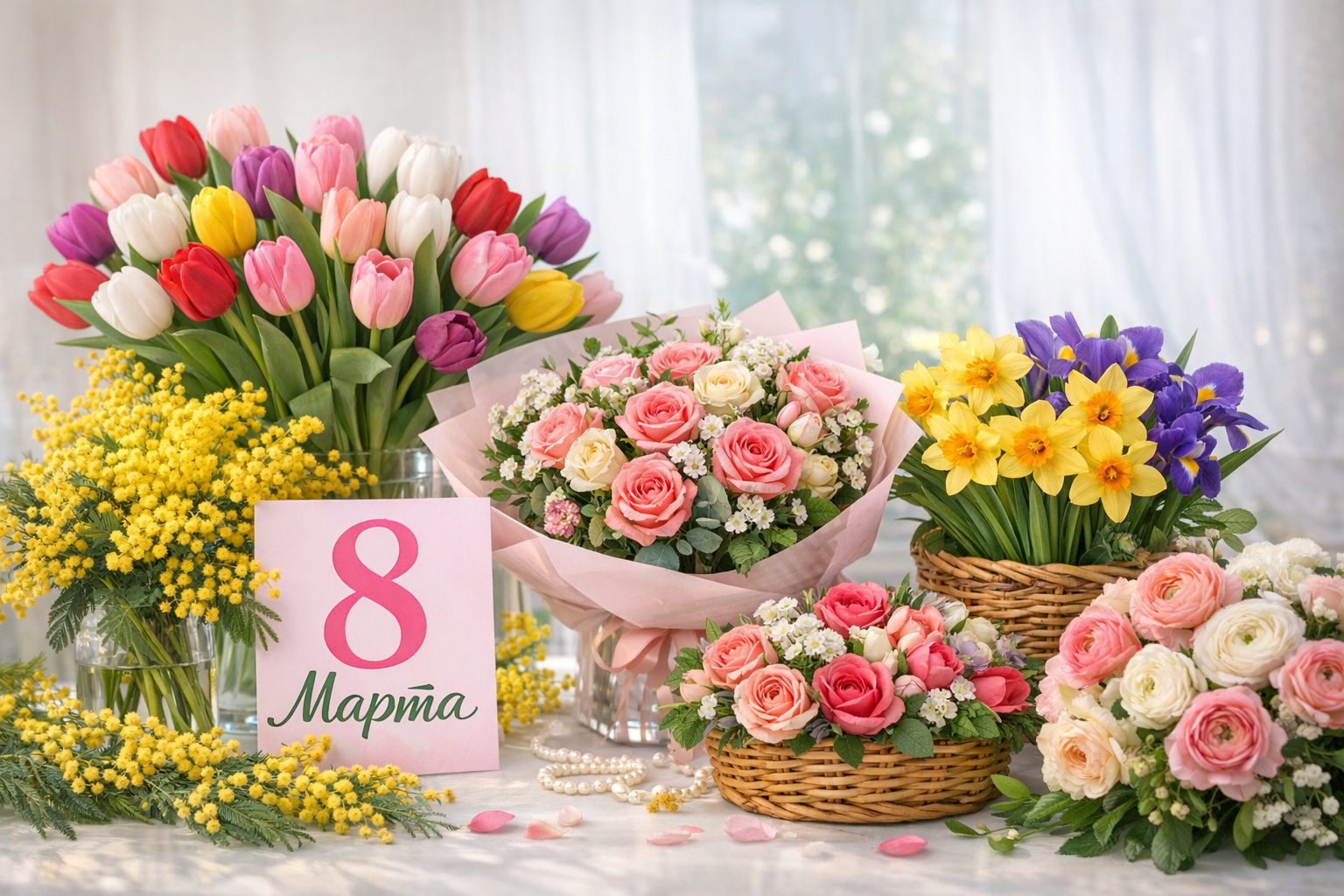 Какие цветы принято дарить на 8 марта