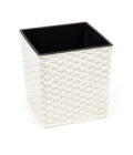 Кашпо Lamela Юкка 40*40 h41,5см 40л с вкладкой пластик rattan белый