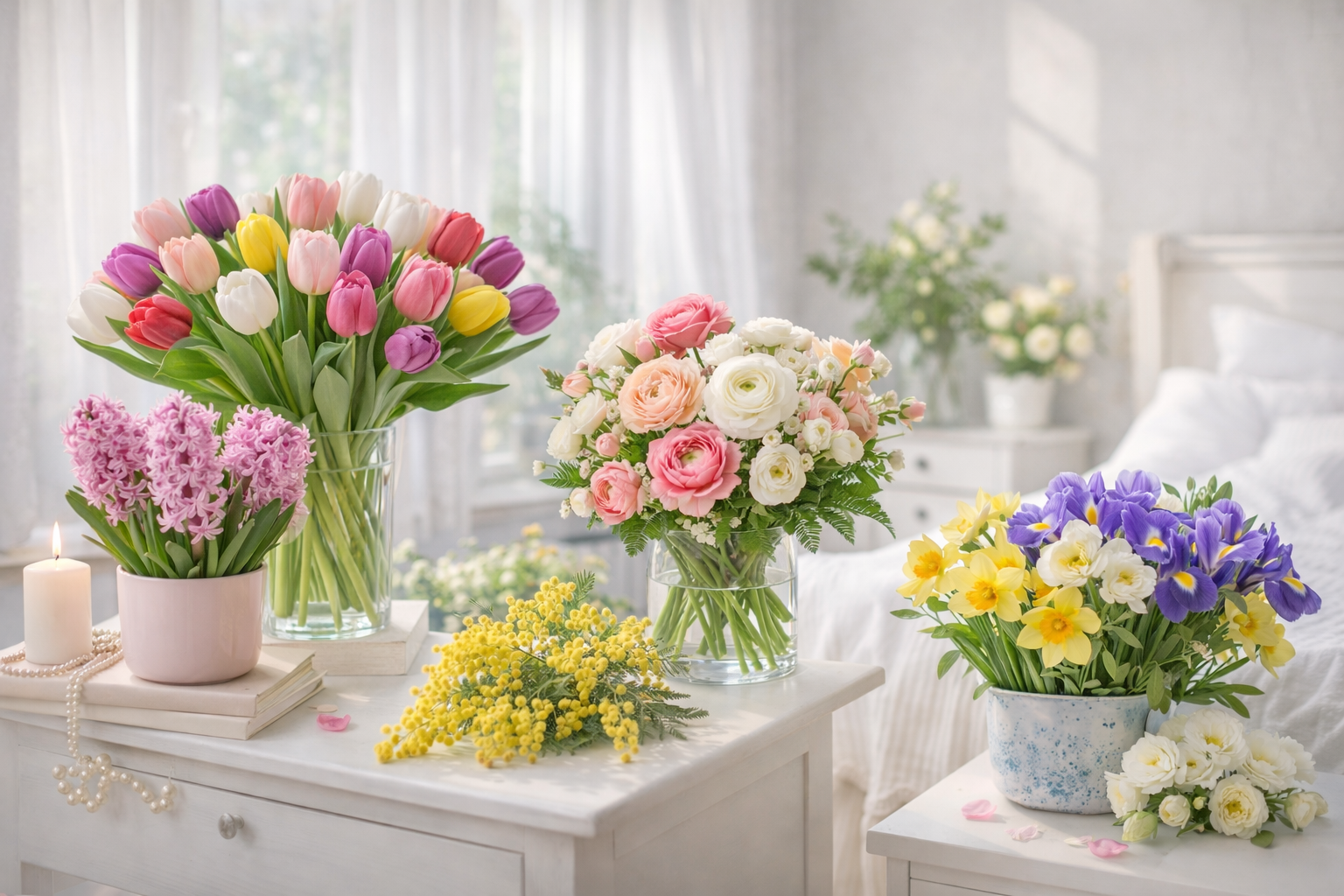 Весенние цветы для оживления интерьера