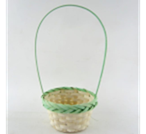 Корзина (бамбук) d21*h10*hh34см круг мятный