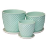 Горшок Бутон Грань d11,5 h10.5см с поддоном бетон зеленый