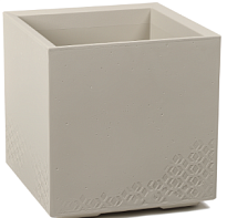 Кашпо на колесиках Lamela Каро Eco beton 40*40h39,4см 36л дренажно-слив.система пластик хлопок бетон