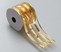Лента декоративная НГ 6,3см*10ярд золотой