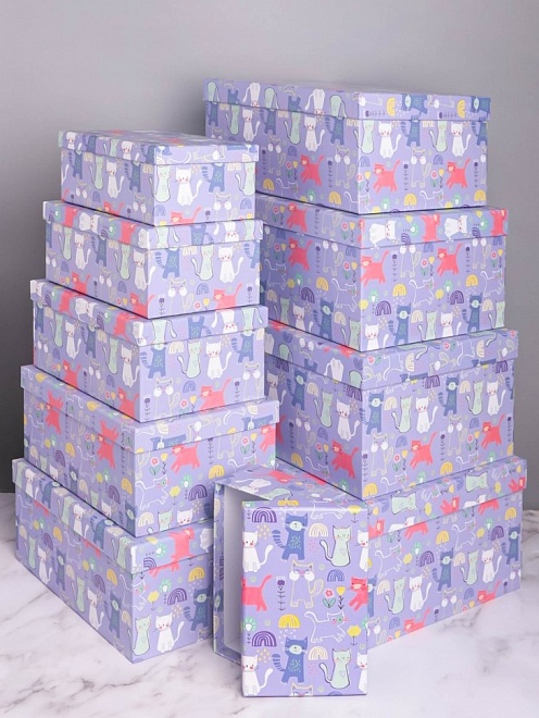 Коробка подарочная 21*15*8,5см сиреневый
