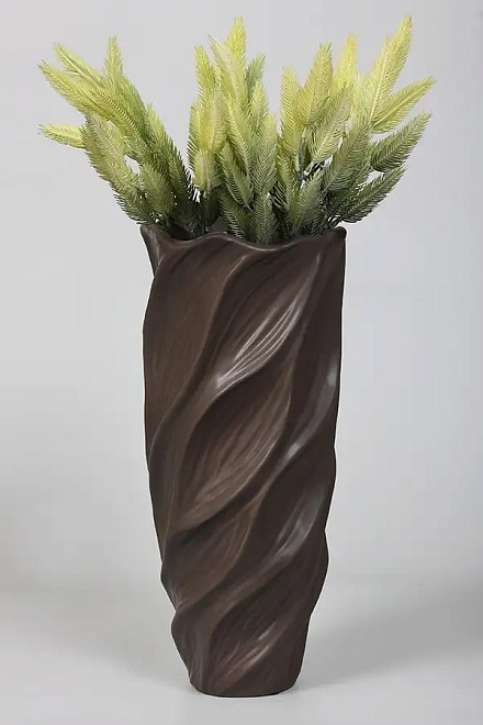 Ваза декоративная h39см керамика серо-коричневый