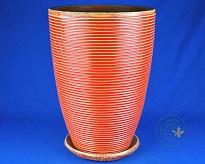 Горшок Полоски-3 d39 h55см 42л керамика оранжевый