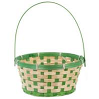 Корзина (бамбук) d22*h11*hh21см круг зеленый