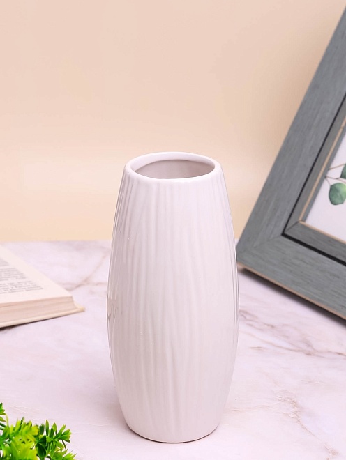 Ваза декоративная d8*h17.5см керамика белый