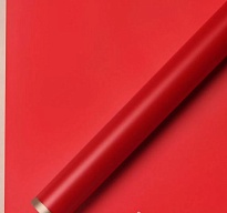 Пленка матовая 58*58см с золотой каймой 20 листов красный