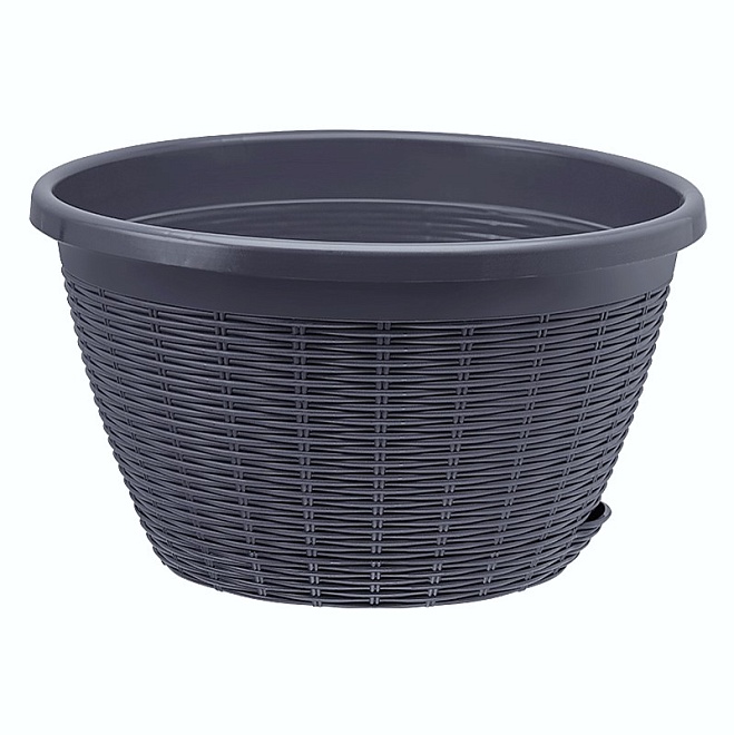 Кашпо подвесное d27 h16см 4,5л с поддоном пластик антрацитовый