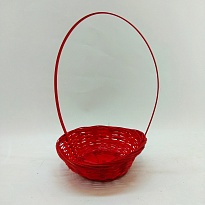 Корзина (бамбук) d19*h5*hh31см круг красный