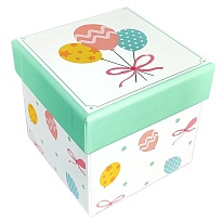 Коробка подарочная Шарики 8*8*6,5см белый