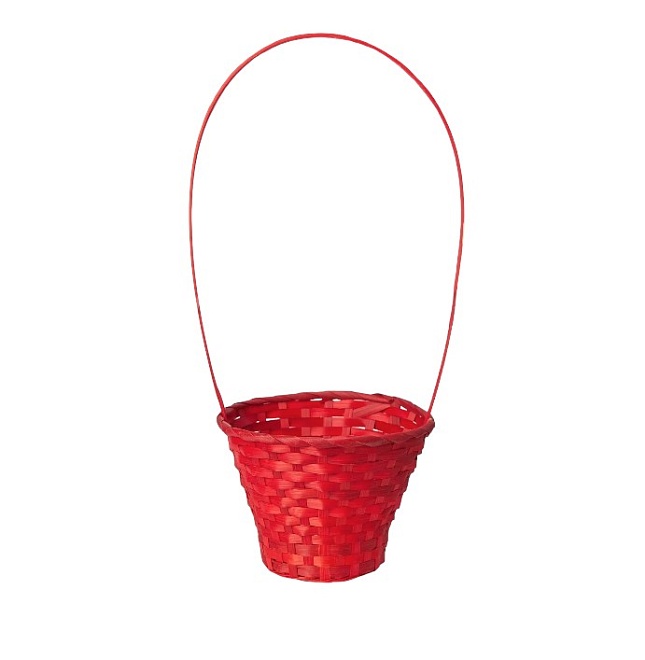 Корзина (бамбук) d23*h17*hh53см круг красный 