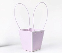 Пакет для цветов 9*13*15см лавандовый с белыми линиями