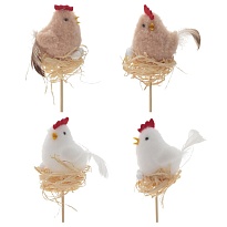 Вставка Курочка Петушок 6*5*h27см микс