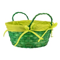 Корзина (бамбук) d21*h14см круг зеленый 