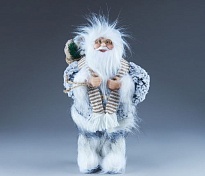 Санта Клаус с подарками 30см серый