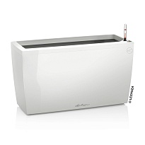 Кашпо Lechuza Караро 75, автополив, ролики, белый 75*30*42,5см