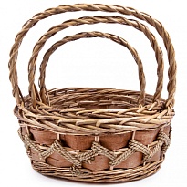Корзина (ива) d23*h10*hh29см овал коричневый