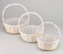 Корзина (ива) d30*h12*hh31см круг выбеленный