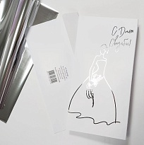 Конверт для денег "С Днём Свадьбы", 10*19см, фольгированный