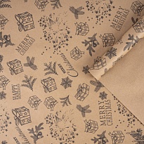 Бумага крафт 70см*400гр Новогодние подарки