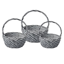 Корзина (ива) d38*h14*hh41см круг серый