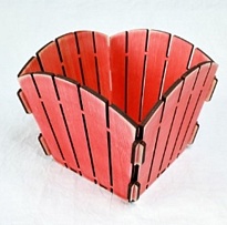 Кашпо из фанеры Евро стиль Лайт Ретро 15*15*11см рябина