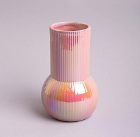 Ваза декоративная, керамика, 20,5*13см, перламутр розовый
