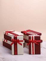 Коробка подарочная Прямоугольник 23*16*9см бант винный микс