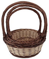 Корзина (ива) d34*h14*hh40см круг натуральный-коричневый