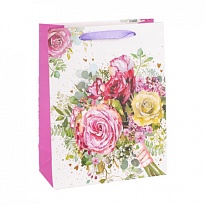 Пакет подарочный 18*23*8см букет роз 