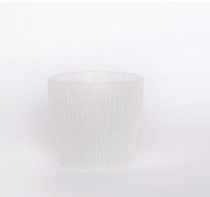 Горшок Эви VipSet d10,5 h9,7см 0,6л с вкладкой пластик прозрачный