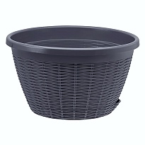 Кашпо подвесное d27 h16см 4,5л с поддоном пластик антрацитовый