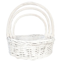 Корзина (ива) d38*h13*hh40см круг белый