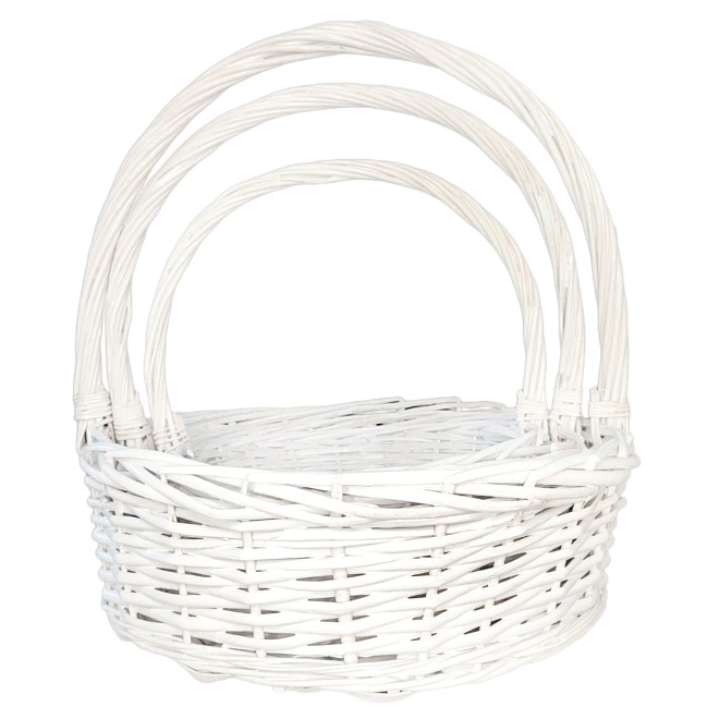 Корзина (ива) d38*h13*hh40см круг белый