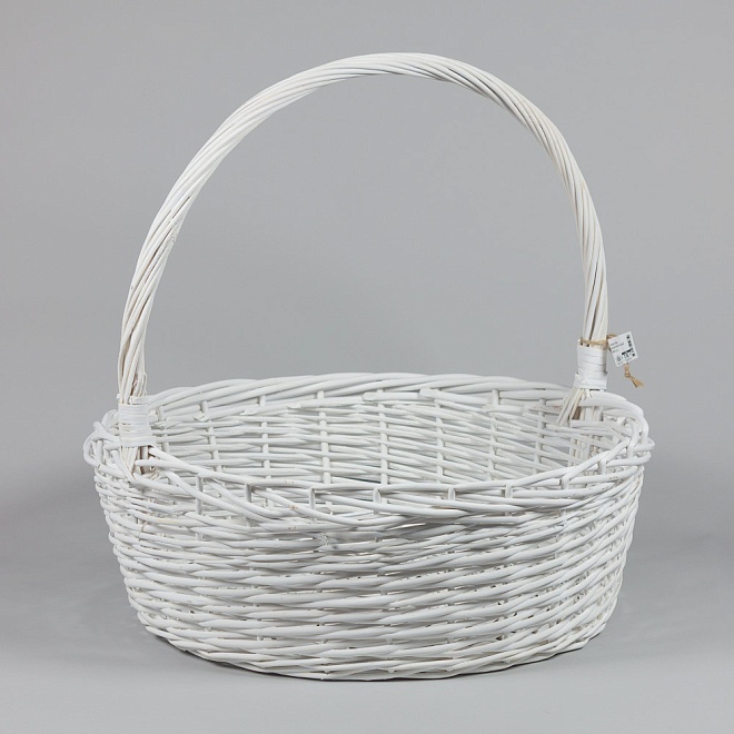 Корзина (ива) d55*h20*hh53см круг белый