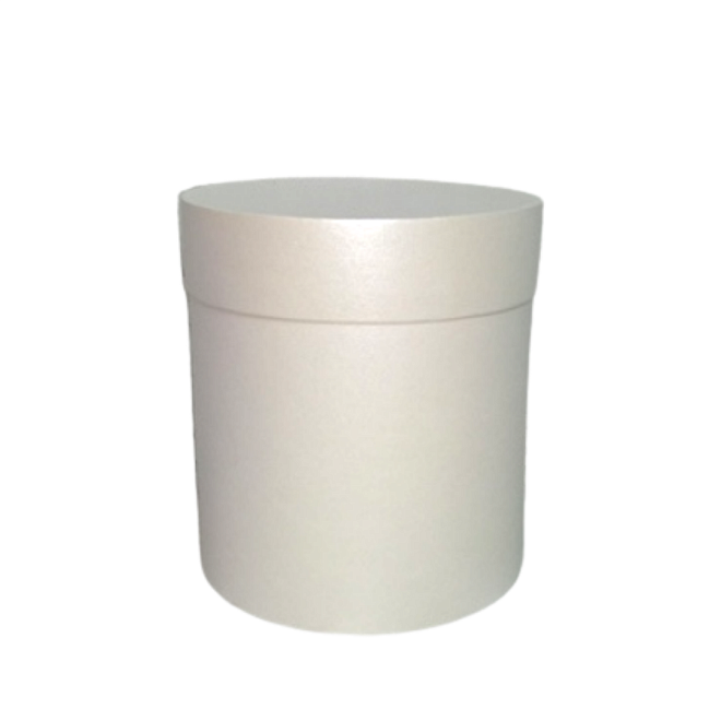 Коробка шляпная с крышкой d20*h20см глянцевый белый