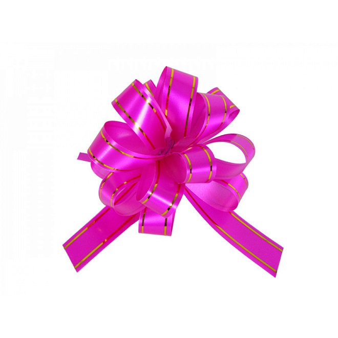 Бант шар 32см с золотой полосой малиновый 