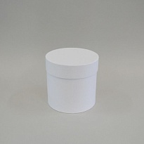 Коробка шляпная с крышкой d15*h15см базовый белый