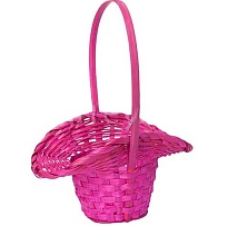 Корзина (бамбук) d21*13*h14*hh29см круг розовый