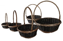 Корзина (ива) d29*h11,5*hh40см круг коричневый