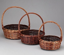 Корзина (ива) d33*h13*hh38см круг коричневый